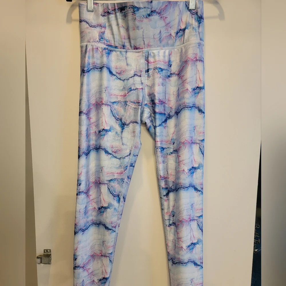 TEREZ Active Super High Band 7/8 Legging in Blue Marble Large - Picture 13 of 13